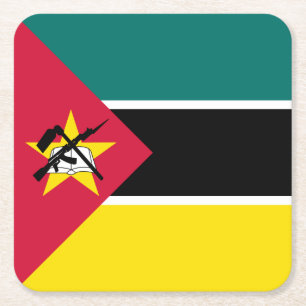 Mosambik-Flagge Rechteckiger Pappuntersetzer