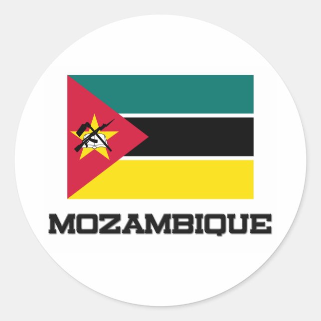 Mosambik-Flagge Runder Aufkleber (Vorderseite)