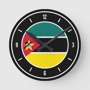 Mosambik-Flaggenelegante Runde Wanduhr