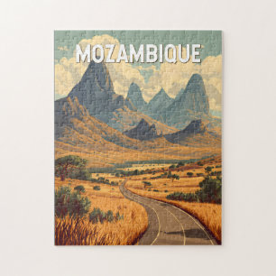 Mosambik Illustration Reise Kunst Vintage Puzzle
