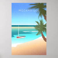 Mosambik Minimal Reiseplakat