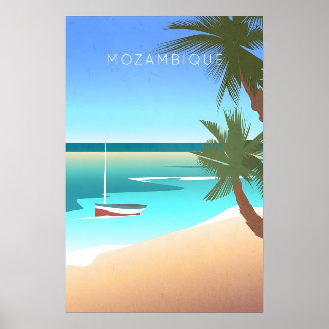 Mosambik Minimal Reiseplakat Poster (Vorne)