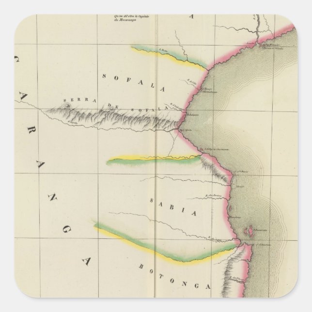 Mosambik, Simbabwe 49 Quadratischer Aufkleber (Vorderseite)