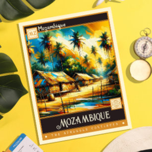 Mosambik   Vintage Malerei Postkarte