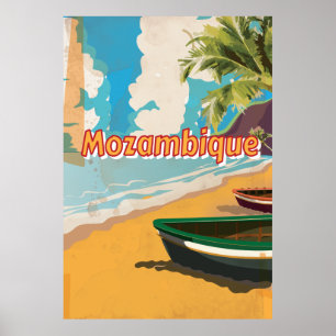 Mosambik Vintage-Urlaubsposter Poster