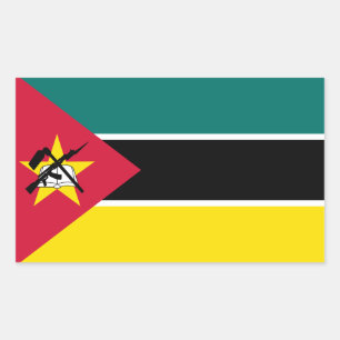 mosambikanische Flagge, Flagge Mosambiks Rechteckiger Aufkleber