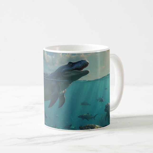 Mosasaur (Dinosaurier Art) Tasse (VorderseiteRechts)