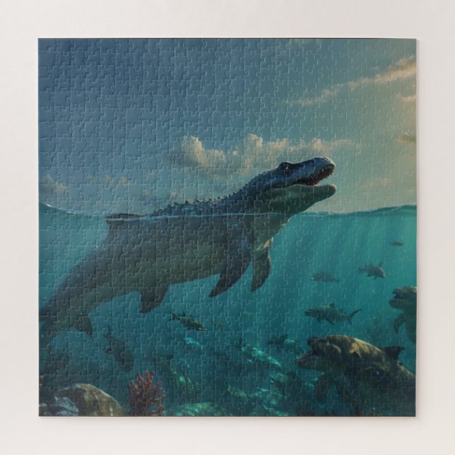Mosasaur (Dinosaurier Art) Tasse Puzzle (Vertikal)