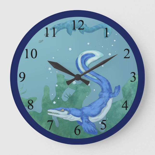Mosasaurus Große Wanduhr (Vorderseite)