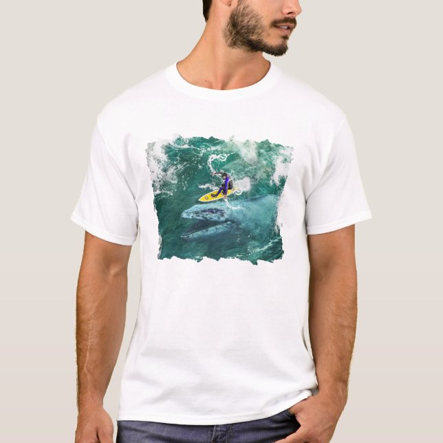 Mosasaurus In The Wave Cool Surfer Gift T-Shirt (Vorderseite)