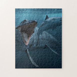 Mosasaurus jagen Haiposter Acryldruck Puzzle