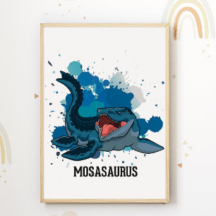 Mosasaurus-Nursery-Druck Dino-Kinderzimmer-Poster Poster
