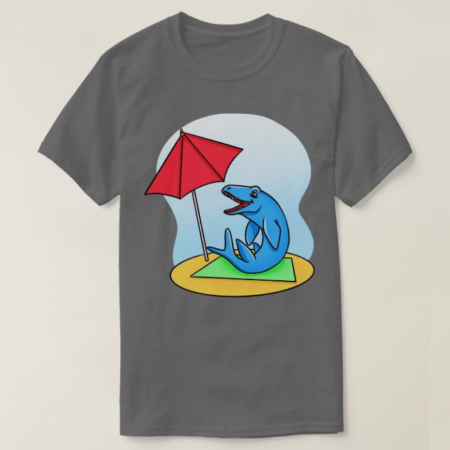 Mosasaurus Sonnenbaden T-Shirt (Design vorne)