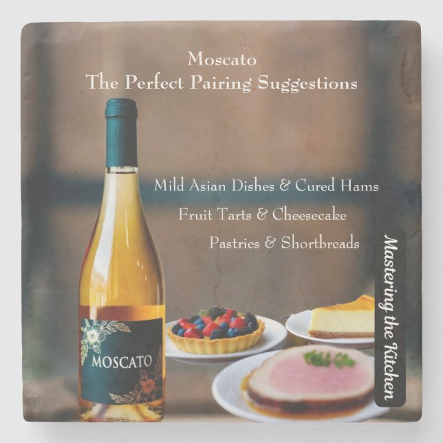 Moscato Wine Pairing Guide/Mastering the Kitchen Steinuntersetzer (Vorderseite)