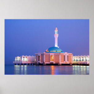 Moschee auf Wasser, große Leinwand Dschiddas, Poster