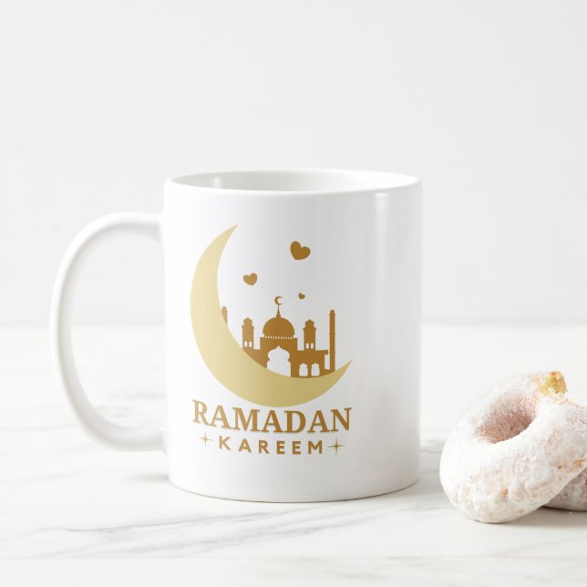 Moschee Crescent Moon Ramadan Kareem -2023- Kaffeetasse (Mit Donut)
