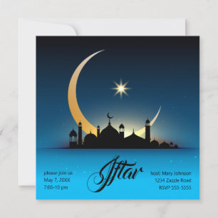 Moschee Crescent Moon Ramadan, türkis, schwarz Einladung
