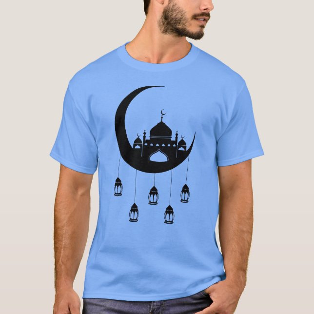 Moschee in Crescent Moon Fanous Ramadan T-Shirt (Vorderseite)