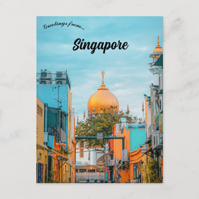 Moschee in der Arab Street Singapur Postkarte (Vorderseite)