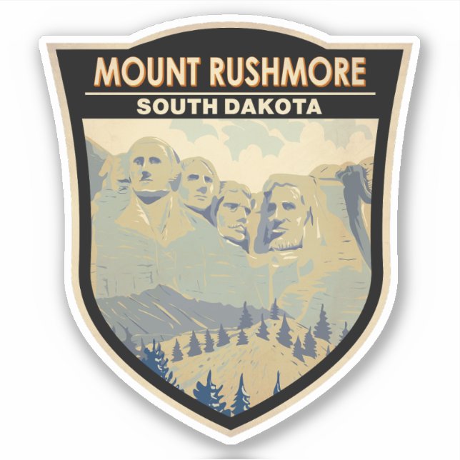 Moschee Rushmore Süd Dakota Wandern neben dem Wass Aufkleber (Vorderseite)