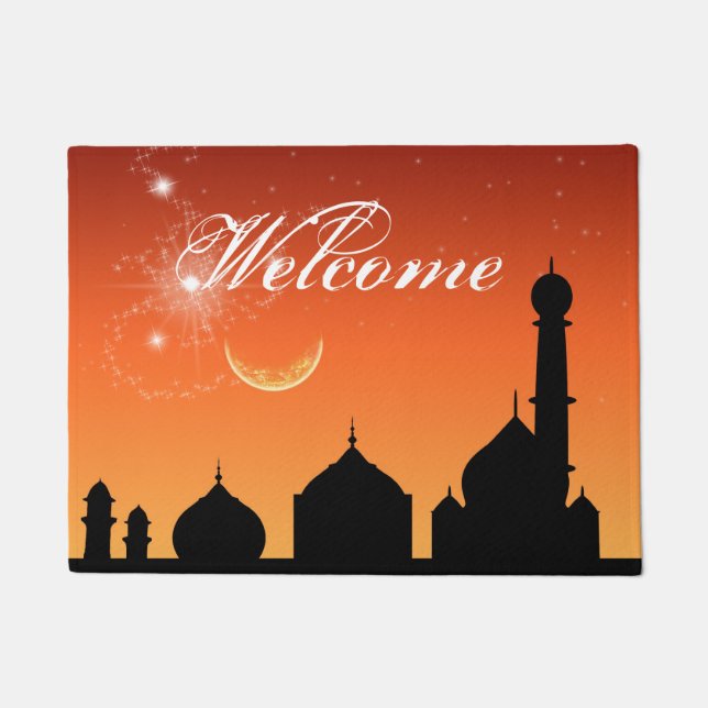 Moschee Silhouette Abend Sky - Door Mat Fußmatte (Vorderseite)