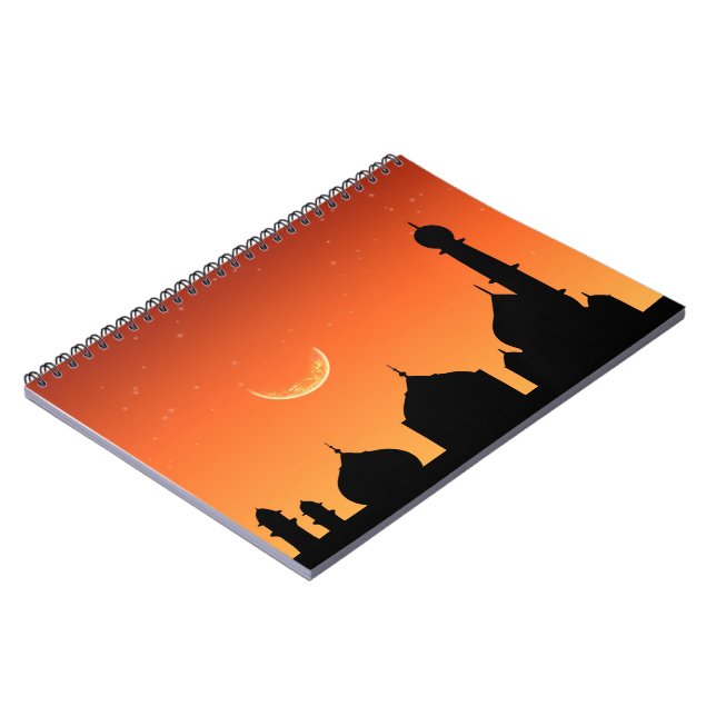 Moschee Silhouette Abend Sky - Notebook Notizblock (Linke Seite)