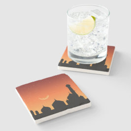 Moschee Silhouette Abend Sky - Stone Untersetzer