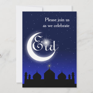 Moschee-Silhouette bei Nacht - Eid-Party-Einladung Einladung
