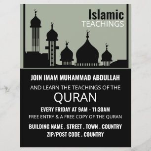 Moschee-Silhouette, Islamische Lehrwerbung Flyer