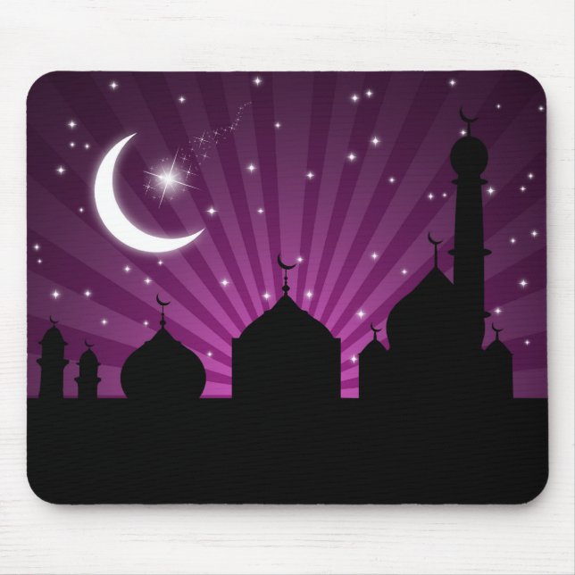 Moschee Silhouette Lila Night - Mousepad (Vorne)