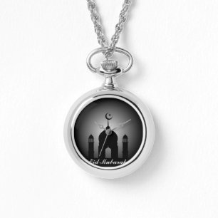 Moschee und Minarett-Silhouette Armbanduhr