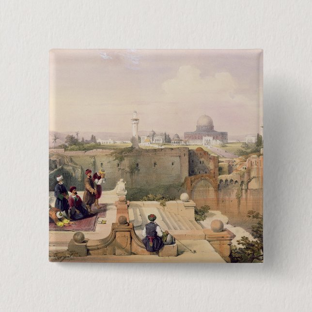 Moschee von Omar den Standort des Tempels zeigend Button (Vorderseite)