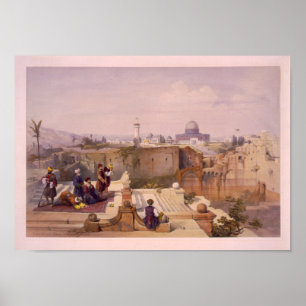 Moschee von Omar, die den Ort des Tempels zeigt Poster