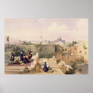 Moschee von Omar, die den Ort des Tempels zeigt Poster