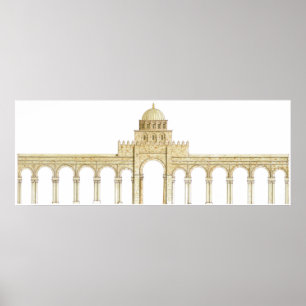 Moschee von Uqba. Kairouan Tunesien. Hauptfassade Poster