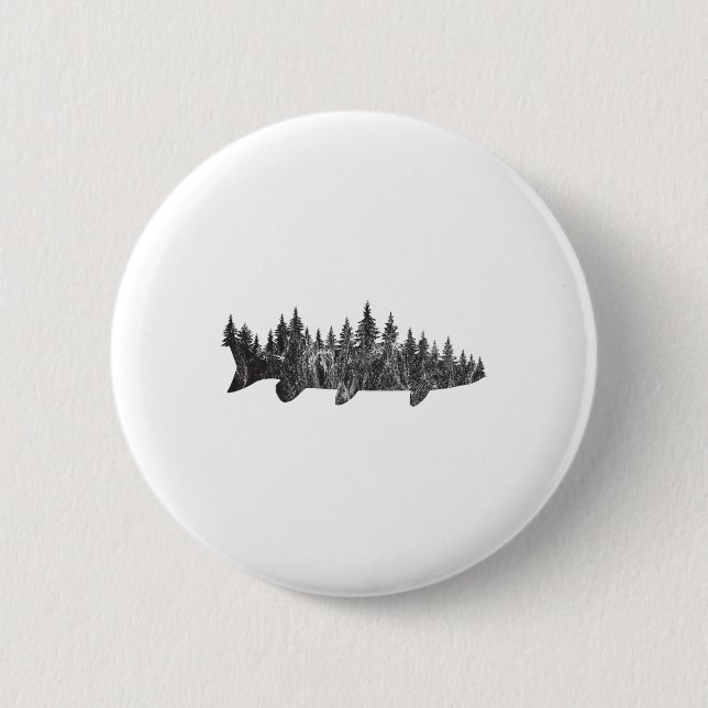 Moschus-Kiefer-Waldbaumgrenze - Angelplatz im Frei Button (Vorderseite)