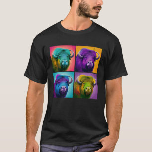 Moschus Ox Pop Illustration Farbige Tierfrauen T-Shirt