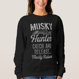 Moschusfisch Angler Fängt und Lässt meist Frei Sweatshirt