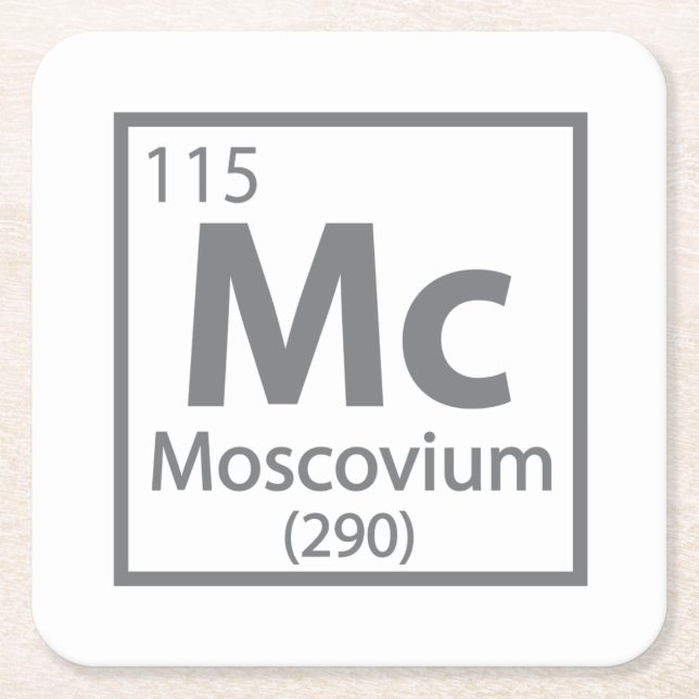 Moscovium - Russische wissenschaftliche Periodisch Rechteckiger Pappuntersetzer (Vorderseite)