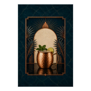 Moscow Mule Art Deco Poster   Bar Kunst