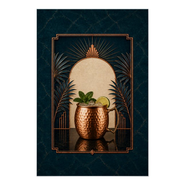 Moscow Mule Art Deco Poster | Bar Kunst (Vorderseite)