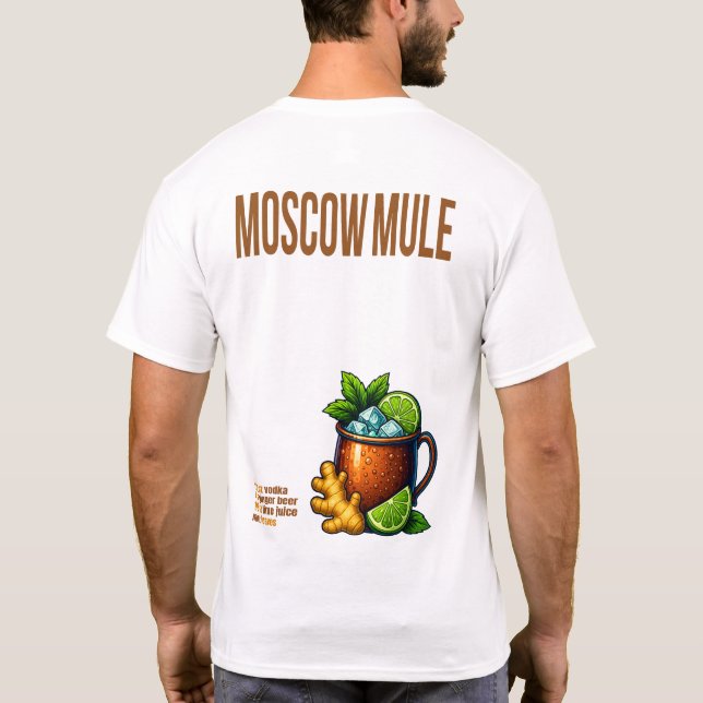 Moscow Mule T-Shirt – Classic Copper Mug Cocktail (Rückseite)