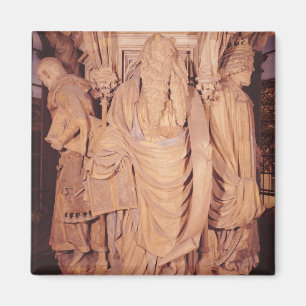 Mose, Detail aus dem sechseckigen Sockel Magnet