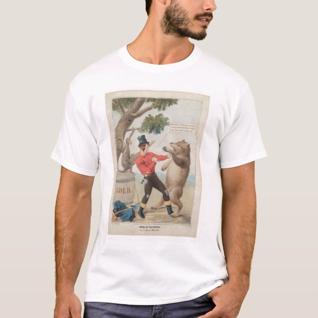 Mose in Kalifornien: Set-zu mit einem Bären (1475) T-Shirt (Vorderseite)