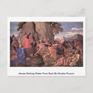 Mose schlagen Wasser aus dem Felsen von Nicolas Po Postkarte