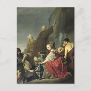 Mose Striking Wasser aus dem Felsen Postkarte