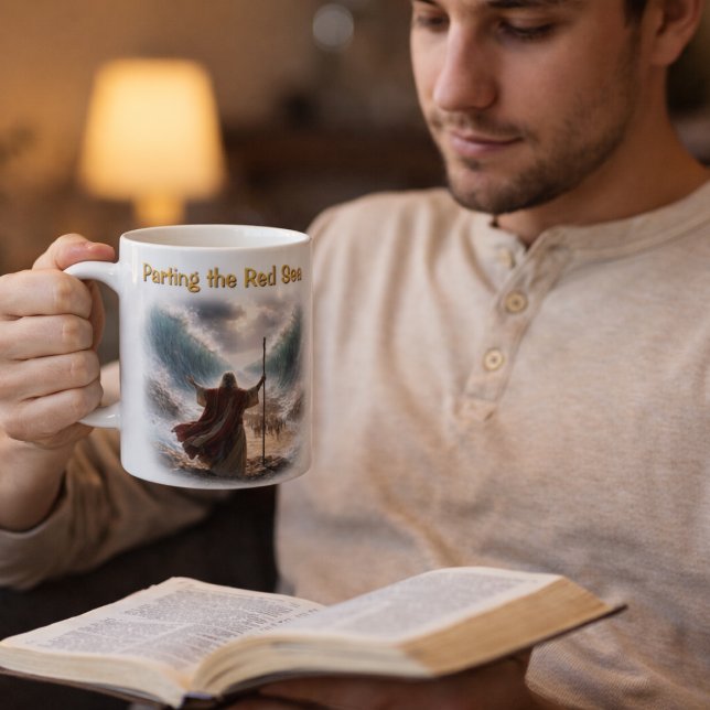 Mose teilt das Rote Meer Kaffeetasse (Von Creator hochgeladen)