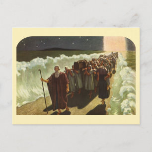 Mose überqueren das Rote Meer, Vintage Religion Postkarte