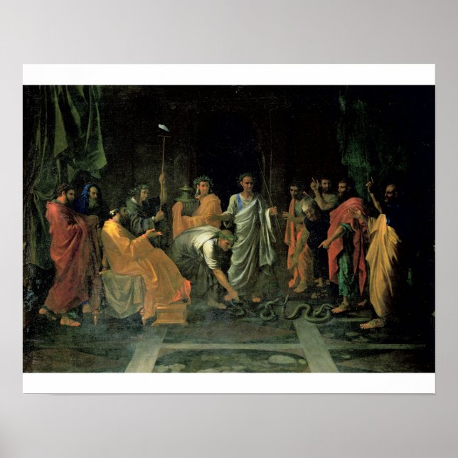 Mose und der Brazen Schlange (Öl auf Leinwand) Poster (Vorne)