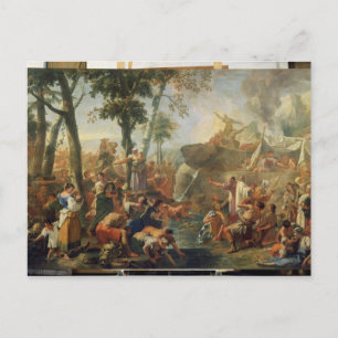 Mose Zeichnend Wasser aus dem Felsen (Öl auf Leinw Postkarte